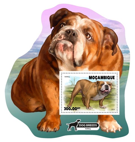Francobolli cani bulldog forma - francobolli,