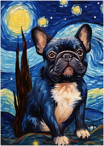 Puzzle bulldog nero notte - puzzle,
