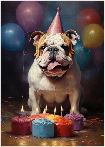 Puzzle bulldog compleanno - bulldog,