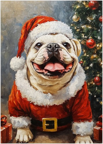 Puzzle bulldog babbo natale - puzzle,