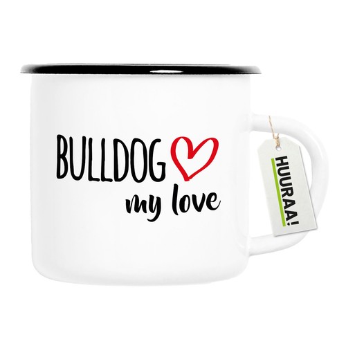 Tazza smaltata bulldog love - smaltata, my